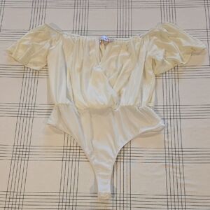 Chic Off-Shoulder Cream Bodysuit